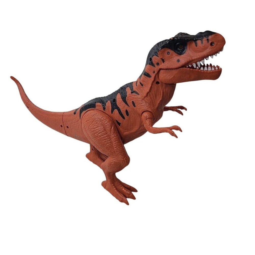 Kid Connection Roaring T-Rex Dinosaur Toy Light Up Eyes Brown Black Figure